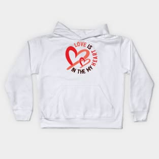 Two Hearts with Loving Words Kids Hoodie